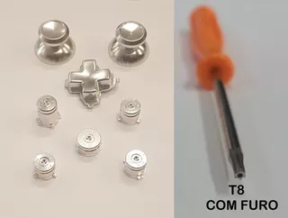 2 Botões Analogicos A B X Y Aluminio + Chave T8 Xbox One