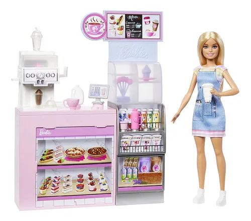 Barbie Boneca Profissões Barbie Loira Cafeteria Mattel