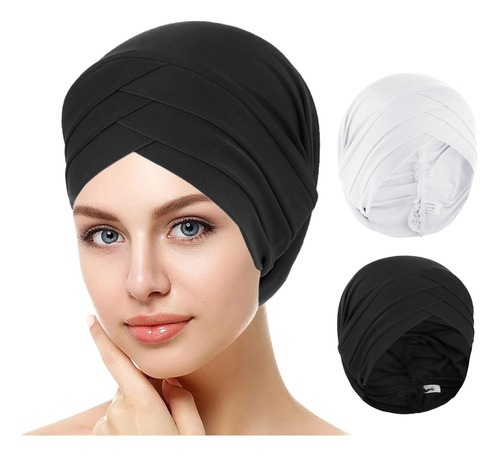 2 Unidades De Gorro De Calavera Para Mujer, Elástico Para La Negro, Blanco Talla Única