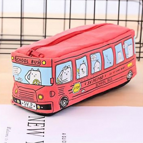 Estojo De Lápis F para estudiantes, niños, gatos, autobús escolar, oficina, S, color rojo