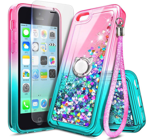 Funda Para iPhone 5c (color  Rosa/aguamarina)