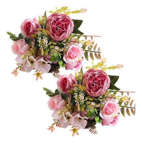 2 Unidades De Rosas De Seda Artificial Para Decoração De Cas