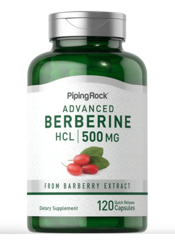 Berberina 500 Mg X 120 Cápsulas - Piping Rock Sabor Neutro