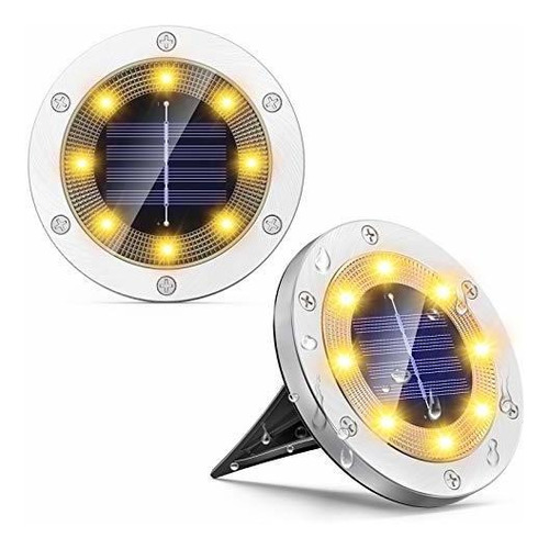 Ligeras Disco Solar Luces De Tierra De 2 Pc Solares Al ...