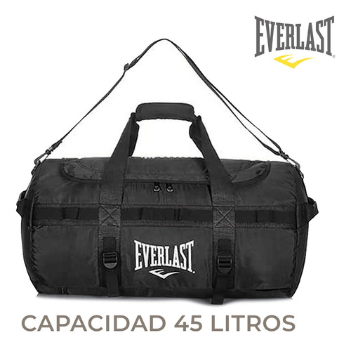 Imagen 3 de 10 de Bolso Mochila Viaje Deportivo Tiras Reforzadas Gym Everlast