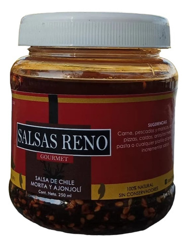 Salsa Reno De Chile Morita Y Ajonjolí 250 Ml. 12 Piezas.