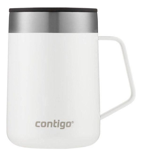 Caneca Térmica Inox Tampa E Alça 414 Ml - Contigo - Branco