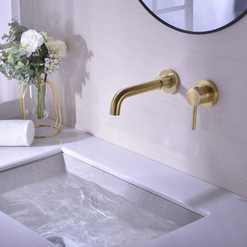 Imagen 1 de 7 de Grifo Baño De Oro Cepillado, De Una Sola Manija Hanebath