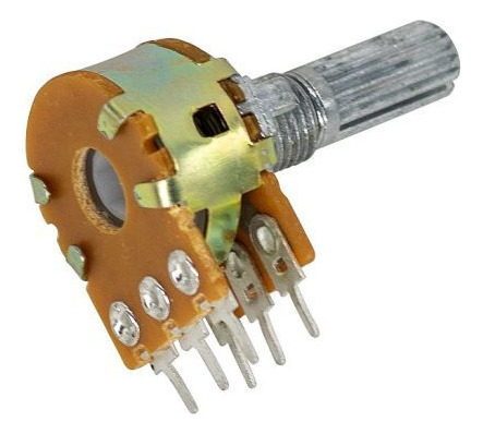 Kit 50 Potenciômetro Linear Duplo Rotativo 6t S/chave 100kb