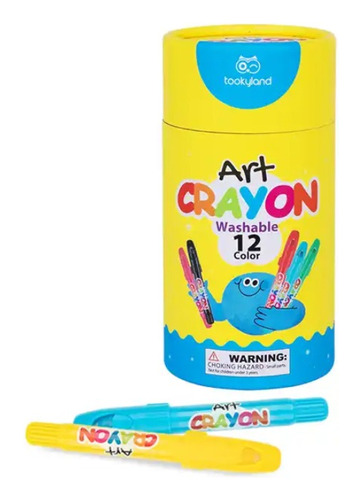 Set 12 Crayones Lavables Punta Retractil Lápices Cera