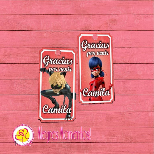 Antifaz Ladybug & Chat Noir Souvenir X 25 Unidades