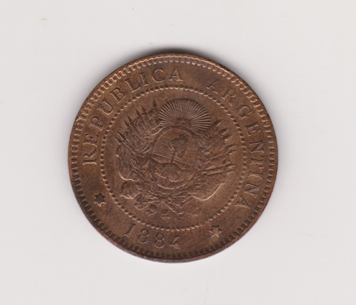 Moneda Argentina 1 Ctv Año 1884 Muy Bueno +