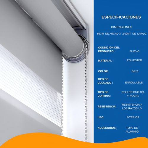 Cortinas Roller Duo Zebra Dia Y Noche Ancho 130 X 200 Cm.