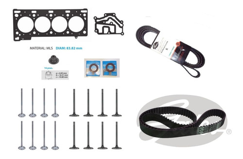 16 Valvulas Admision Escape Junta Cabeza Sellos Valvulas Banda Alternador Tiemp Renault Megane 2003-2009 Dohc 2.0l