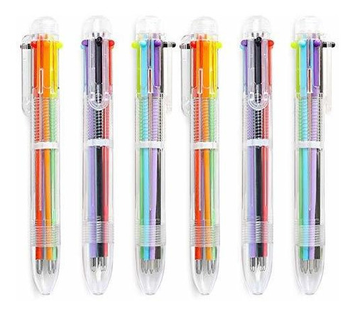 Bolígrafo - 24 Pack 0.5mm 6-in-1 Multicolor Ballpoint Pen 6 