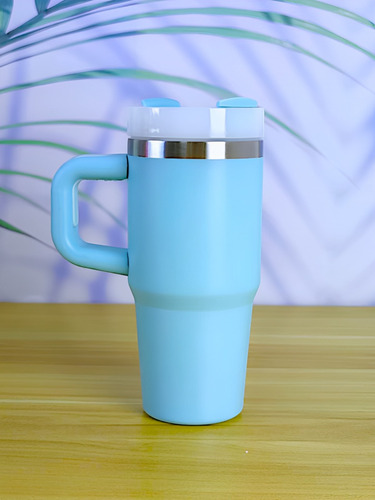 Botella De Acero Inoxidable Con Agarradera Fab-10 Azul Claro