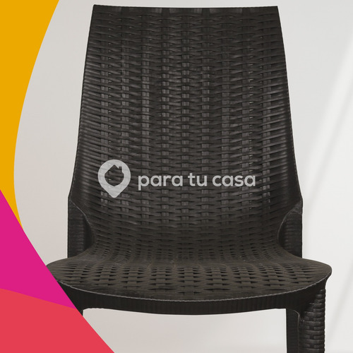 Silla X 6 Plástica Comedor Harmony Simil Ratan Quality