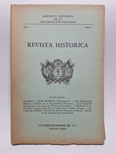 Antigua Revista Histórica N°1 1977 Le622