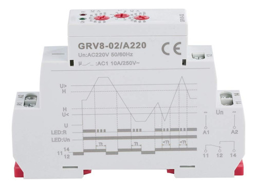 Rele Monitor Una Fase Grv8-02 Control Voltaje Ajustable Ac