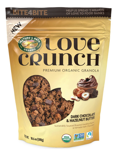 Love Crunch Granola Organica De Chocolate Negro Y Mantequill