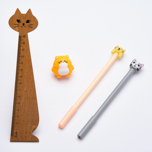 Set De Lápices Gato Kutekawaii 