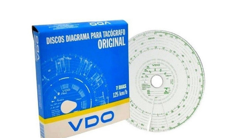 Disco Diagrama Para Tacógrafo Vdo Semanal - 7 Dias 125 Km