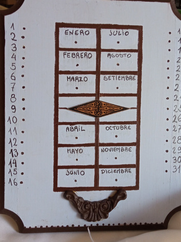 Calendario En Madera Original. Sin Uso