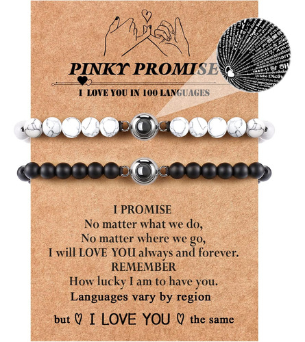 Desimtion Pinky Promise Pulseras Para Parejas 100 Idiomas I 