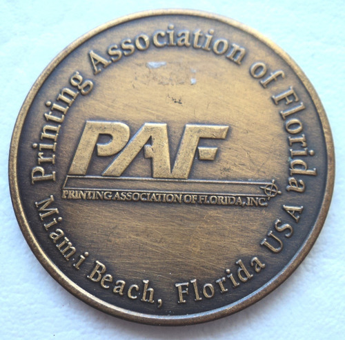 Medalla Printing Association Of Florida Miami 25 Aniv. B10