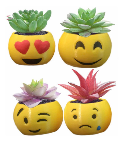 Imagen 1 de 3 de Planter Para Cactus O Suculentas  Emoji X 1 Unidad