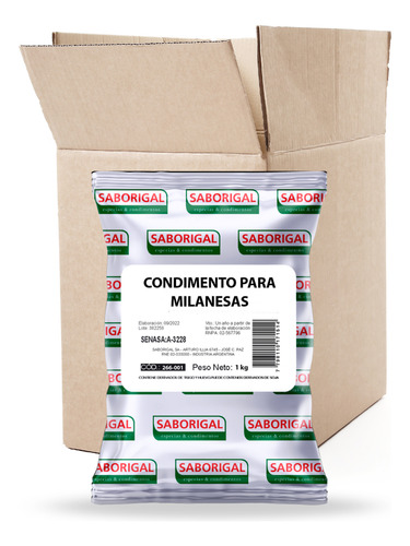 Condimento Para Milanesas Casero Caja X 12 Kg Saborigal