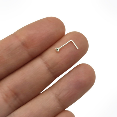 Piercing Nostril Poste Con Piedra De Plata 925 Para Nariz Color Plateado