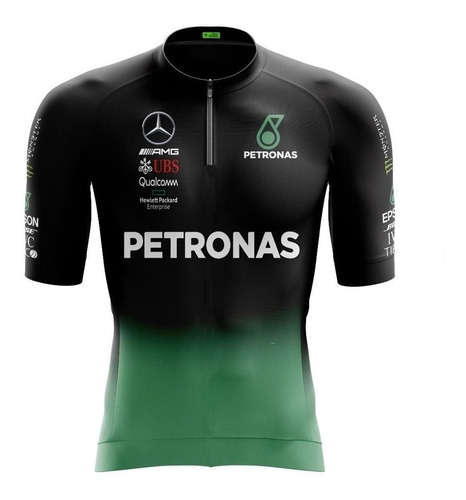 Camisa Befast Premium Agile Petronas Ciclismo Preta E Verde