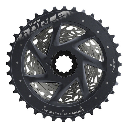 Cassette Sram Force Axs, 12 Vel, 10-36t, Xdr Driver Cantidad máxima de dientes 36 Cantidad mínima de dientes 10 Color Gris