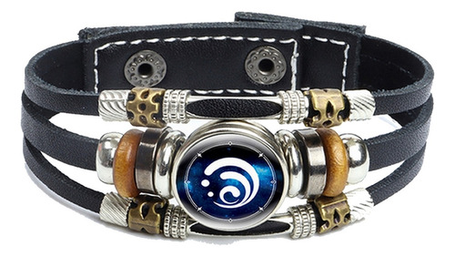 Pulsera Genshin Con 2 Broches Elementos Fuego Tierra Agua 