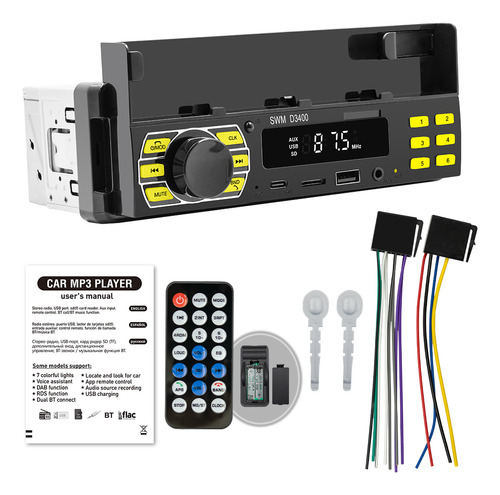 Receptor Estéreo Para Coche Bt Multifuncional Mp3 Radio Fm M