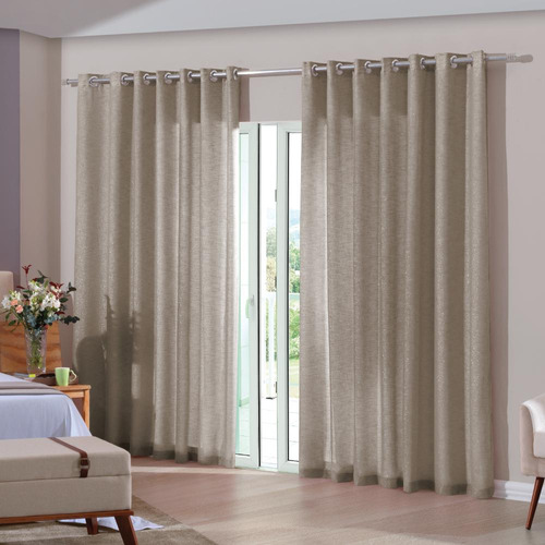 Cortina Duo Glam 4,20x2,50m Latte - Bella Janela Cor Bege