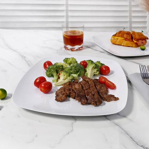 Juego De Platos Ensalada Cuadrada 6 Pcs Melamina 26.6 Cms