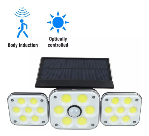 Lampara 3x Led Solar Sensor Movimiento Ty051  