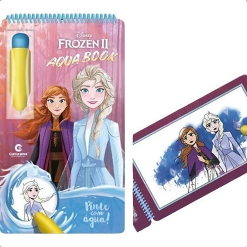 Brinquedo Infantil Livro Colorir Pintar Aqua Book Frozen 2