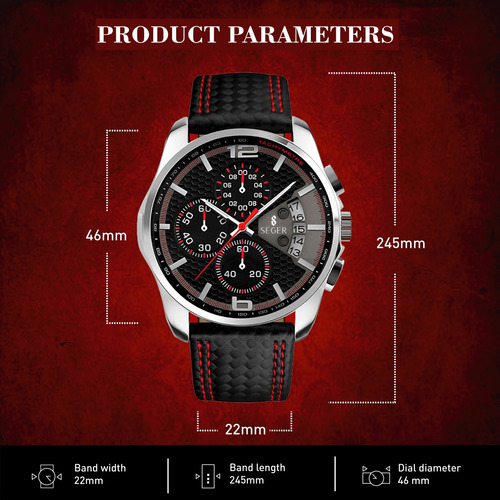 Imagen 3 de 10 de Reloj Hombre Seger 9106 Original Eeuu Elegante Casual Lujoso