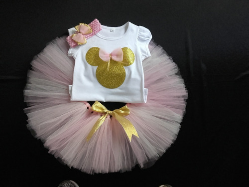 Tutu Remera Vincha Minnie Niñas Bebes Disfraz