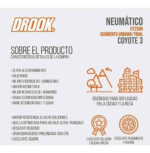 Cubierta Drook 130/80-17 Tt 6 Telas Falcon-transalp