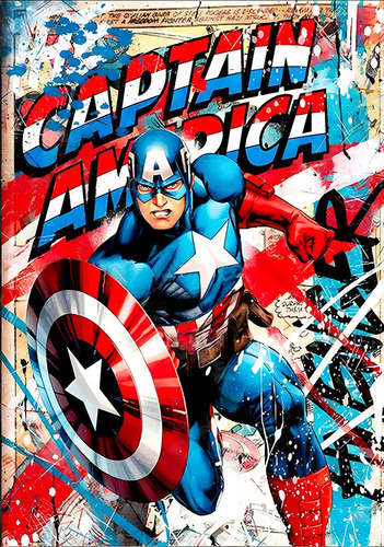 Cuadro Decorativo Para Hogar/ Negocio Kaws Street | 90x140 Color Capitán América