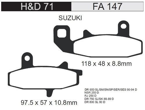 Pastilla Freno Fa 147 Adige Italia (hd71)