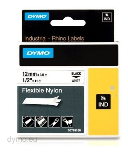 Etiqueta Impresora 12 X 3,5mm Nylon Etiq Blanca Letra Negra 