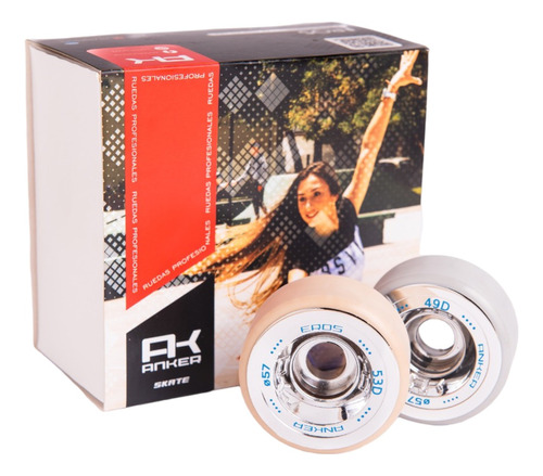 Pack X8 Ruedas Patin Anker Eros Cromadas Libre 49d Y 53d