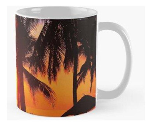 Taza Salida Del Sol A Través De Las Palmeras - Zanzibar - Ta