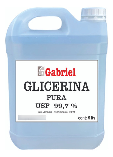 Glicerina Pura Usp 99,7 % Liquida 5 Litros 