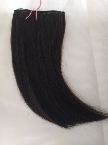 Imagem 2 de 5 de Franja Lateral Cabelo Humano Castanho Fita Adesiva 25cm